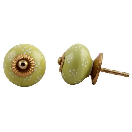 Light Green Tiny Floral Knob